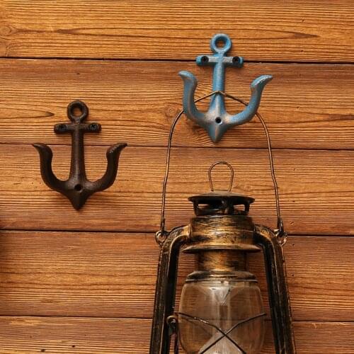 Cast Iron Anchor Double Hooks Bar Cafe Wall Decoration Coat Hook Decorative Key Holder Wall Hanger Minimalist Decor Accessories