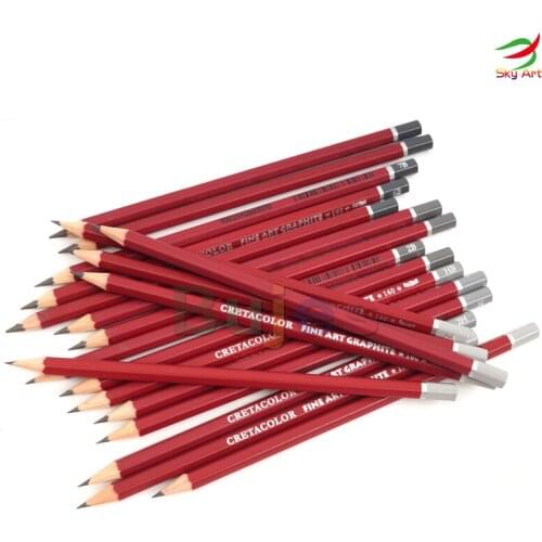 Cretacolor Cleos Fine Art Graphite Pencils 9B 8B 7B 6B 5B 4B 3B 2B B HB F 2H NIB, hexagonal barrel ,Traditional hard cedar wood