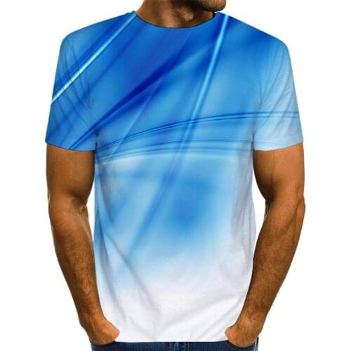 Mens Graphic T Shirt Blue 3D Print US Size Shirt Unisex Tee Casual Top Novelty Clothing