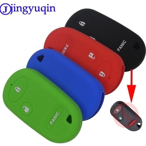 Jingyuqin 3/2+1 Buttons Silicone Remote Car-Styling Key Case Cover 2001-2005 For Honda Civic Accord Insight Pilot Key Holder