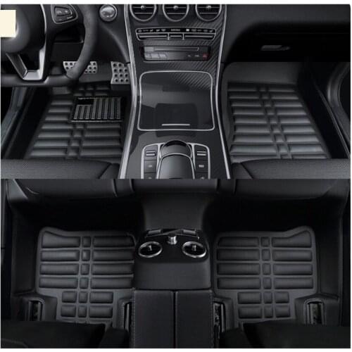 Leather car floor mats for Mercedes w205 2015 2016 2017 2018 2019 2020 interior carpet rug foot auto mat c class benz