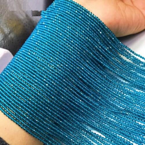 Loose beads blue water color spinel round faceted 2mm 14" for DIY jewelry making FPPJ wholesale beads nature gem stone