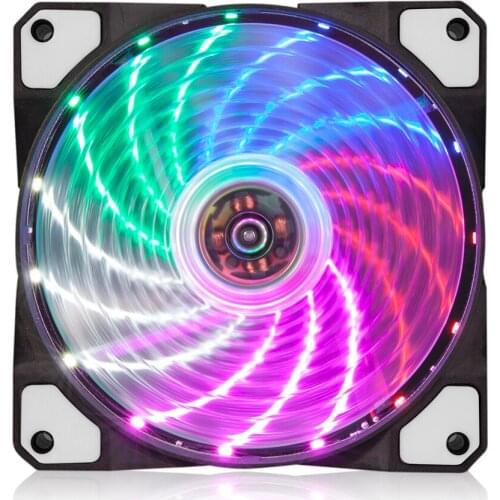 120mm PC Case Fan Ultra-quiet LED Cooling Fan 12V DC 4Pin Radiator CPU Heat Sink Computer Accessories With Anti-vibration Rubber
