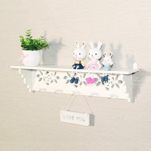 Sweet Home Shelves Filigree Style Cut Out Design Wall Shelf Candle Home Hat Key Storage Holder Hooks Rack Hanger