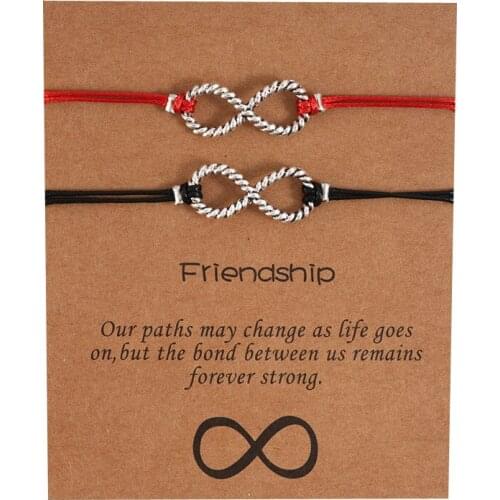 New friendship card Bracelet creative personality alloy 8-character adjustable good friend bracelet Jewelry Set
