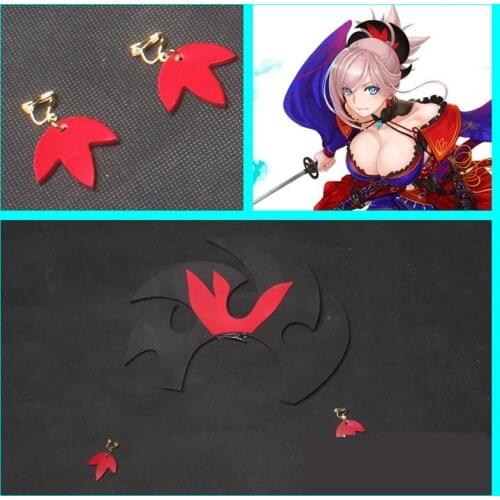 New Fate Grand Order Miyamoto Musashi Cosplay Earrings Hairbands Head Clip Headwear Game Halloween Christmas Cosplay Props