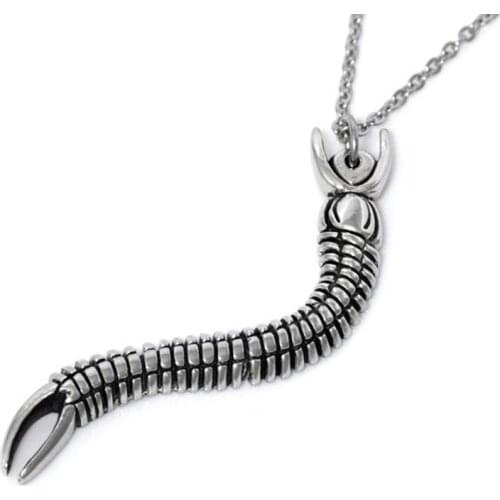 Wholesale Centipede Necklace, Arthropod Pendant, Myriapoda Charm, Animal Jewelry free ship--12pcs/lot