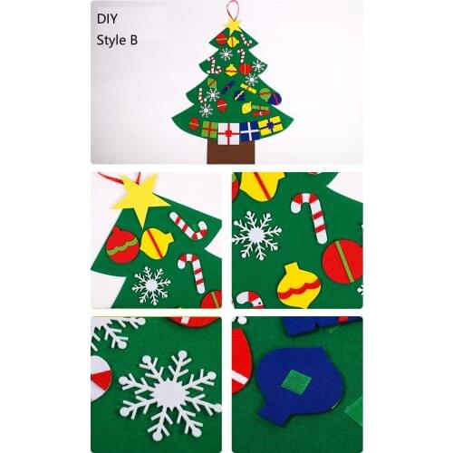Latest DIY 3D Felt Christmas Tree Decorations For Home Door Hanging Wall Ornaments New Christmas Decor Christmas Creative Year