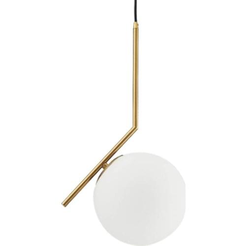 Post-Modern Globe Pendant Lights Nordic Glass Ball Hanging Lights Metal Chandelier Gold E27 for Bedroom Kitchen Living Room