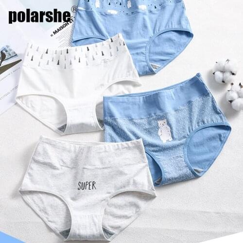 4PCS Panties For Women Low-Rise WomenS Brief Blue Cotton Woman Panties M L Xl Xxl WomenS Underwear High Waist Shorts Female
