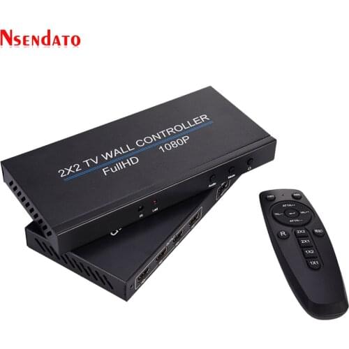 4 Channel Full HD 1080P TV Video Wall Controller 2x2 HD DVI VGA USB Video Processor 4K Video Wall for 4 TV Splicing Screen