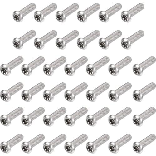 Uxcell M6x20mm Torx Security Machine Screw Pan Head Screws Inside Column, 304 Stainless Steel Fasteners Bolts 40 Pcs