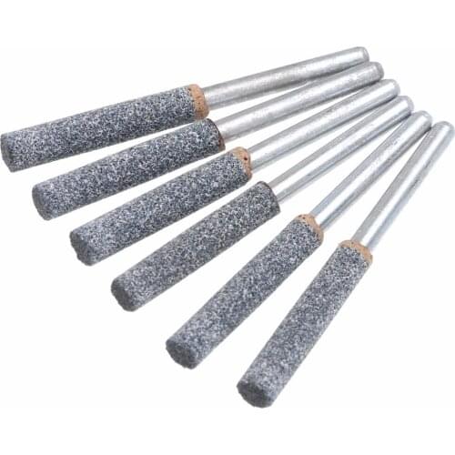 High Quality 6pcs/set Chainsaw Sharpener Burr Grinder Chain Saw Grinding Stone Saw Chain File 3/16" 4.8mm Mayitr Garden Tools
