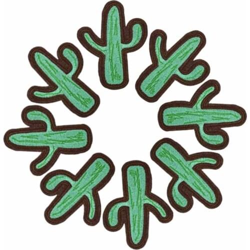 10 PCS Cactus Patches for Clothing Iron Embroidered Patch Applique Iron on Patches Sewing Accessories Badge Stickers for Clothes