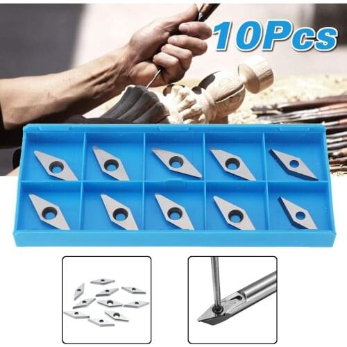 10pcs Carbide Tips Inserts Blades For Cutter Lathe Turning Boring Bar Tool
