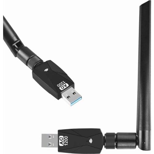 1200mbps USB 3.0 Wifi Adapter Dual Band Network 2.4G/5G High Gain 5dbi Wifi Antenna USB3.0 Wi-fi Receiver Ethernet Network Card