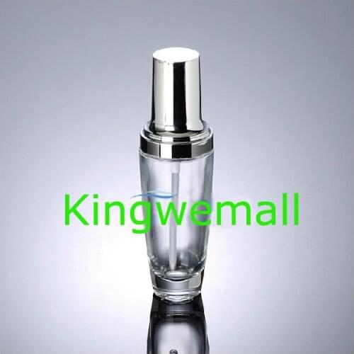 200pcs/lot 30ml High Grade Glass Oil Container Essence Eye Dropper Bottle Clear with Silver Color For Cosmetic Packaging EQ04