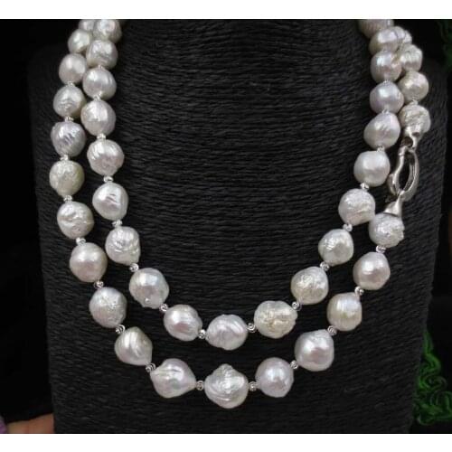 2017 Hot sale 100cm long 11 - 13MM white FURROW Kasumi pearl necklace