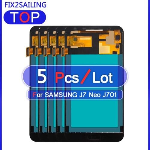 Copy OLED 5 Pieces LCD For Samsung Galaxy J7 NEO J701 J701F J701M J701MT LCD Display Touch Screen Replacement Assembly