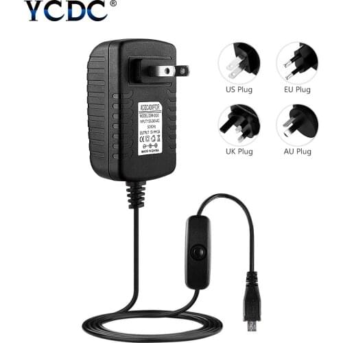 5V 3A For Raspberry Pi 3 Model B B+ 2 b+ Plus Power Supply Charger AC Adapter Micro USB Cable with Power On/Off Switch
