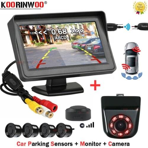 Koorinwoo Car Alarm Anti Radar Device Parking Sensor Without Wire Monitor Rear View Camera Radar Detector 3 in 1 Car Electronics