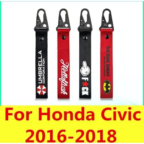 Car personality trend JDM style keychain creative tide brand lanyard key chain bag For Honda Civic 2016-2018 10th Gen Sedan