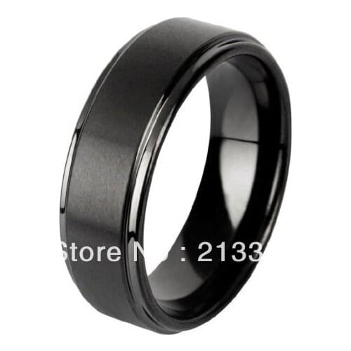 FREE SHIPPING!USA WHOLESALES CHEAP PRICE BRAZIL RUSSIA CANADA UK HOT SELLING 8MM STEPPED SATIN BRIDAL MENS TUNGSTEN WEDDING RING
