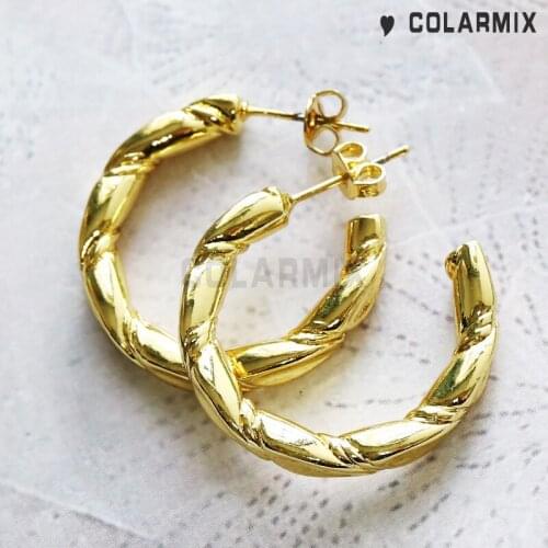 8 pairs Big Gold Hoop earrings stud earrings round jewelry gold circle earrings fashion jewelry accessories for women 51089