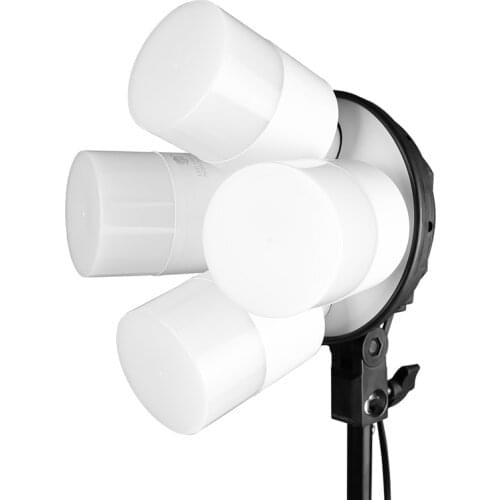 E27 Base Four Lamp Holder Light Bulb With 4 pcs 15W LED Cold Light Use For Softbox Kit 4 in 1 For Photo Photography Studio