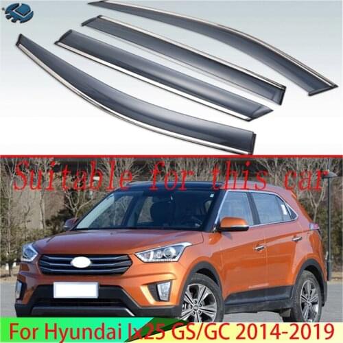 For Hyundai Ix25 2014-2019 Plastic Exterior Visor Vent Shades Window Sun Rain Guard Deflector 4pcs