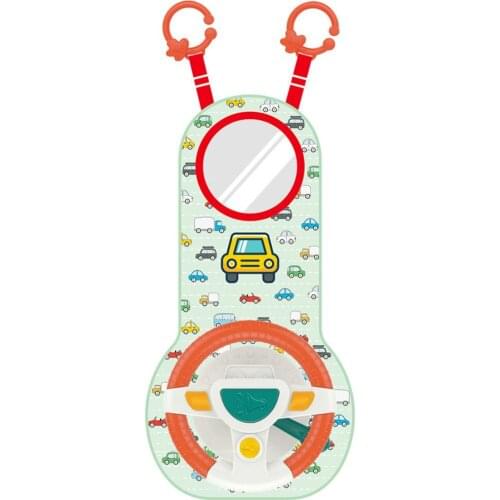 Baby Kids Eletric Simulation Steering Wheel Toy Driving Interactive Musical Educational Car Seat Back For Infant Boys Girl