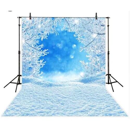 Christmas photo backdrops winter blue sky ice Snowflake background photocall photographic photo studio photobooth fantasy