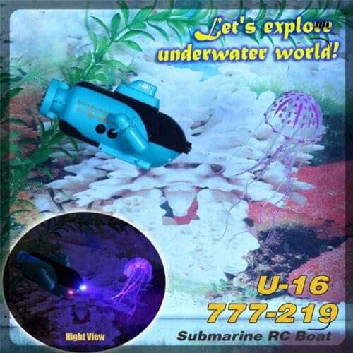 HappyCow 777-219 4CH Mini RC Submarine Radio Electric Remote Control Ship Boat Toys with Light Children Kid Fun And kawaii Gift