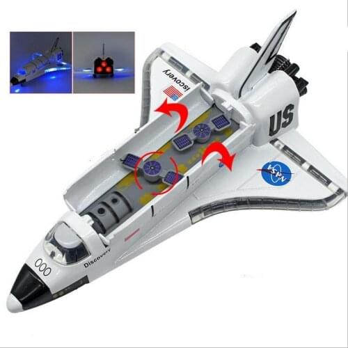 High simulation space shuttle model, 1: 100 alloy pull back Columbia shuttle, metal cast,music flash plane toy, free shipping