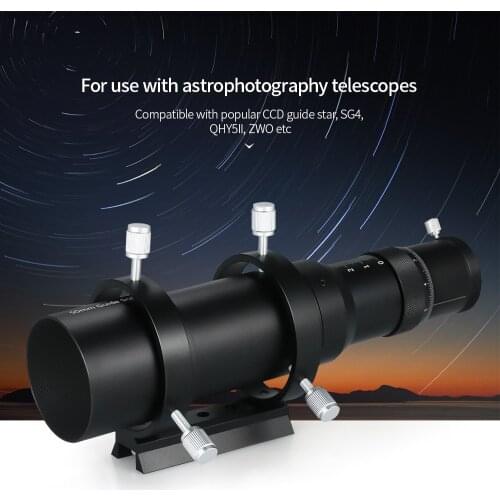 50mm Guide Scope Finderscope for Astronomical Telescope 200mm Focal Length F4 Focal Ratio Guidescope with Helical Focuser