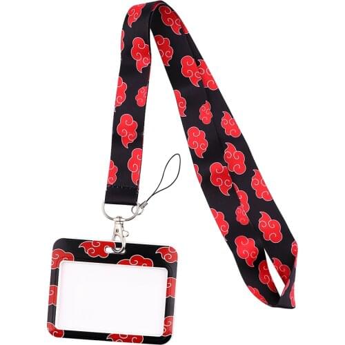 JF651 Anime Red Cloud Lanyard For Keys Cute Phone Straps ID Card Passport Gym USB Badge Holder Keychain Lanyards Neck straps