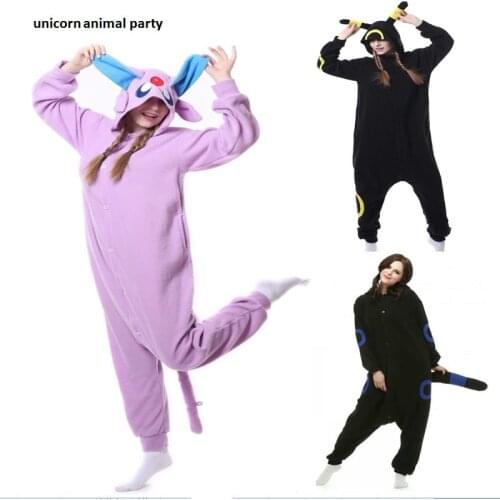 Kigurumi Unisex Winter Garment Cosplay Adult Children Umbreon Onesie Pikachu Pajamas Sleepwear Costume Cartoon Sleepsuit