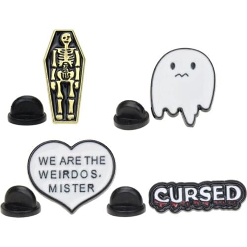 Skull Metal Cartoon Enamel Brooch Pin enamel lapel pin Hat Bag Jeans Pins Backpack Jewelry Halloween Gift for Men Friend