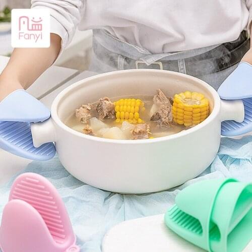 ITAX-9912 Kitchen high temperature resistant thickened silicone anti-hot hand set 2 anti-slip household glove