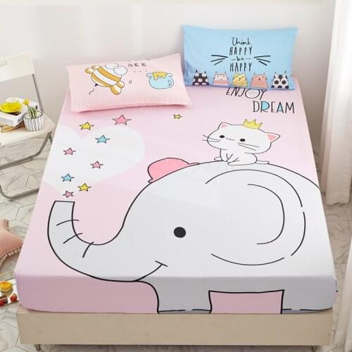 Pure Cotton Cartoon Fitted Sheet Simmons Mattress Cover Dust Cover bed cover bedspread bed spreads