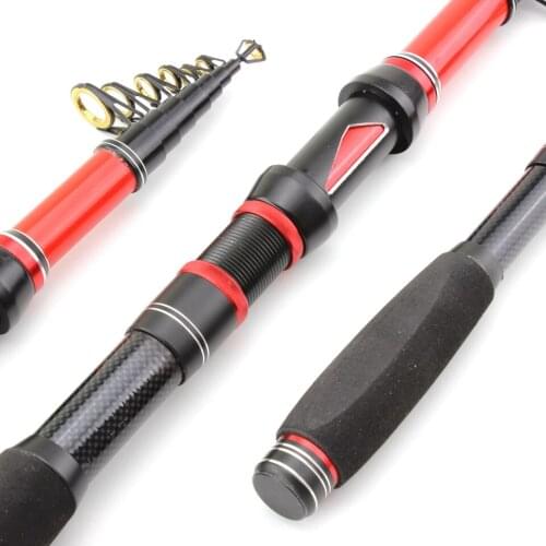 NEW carbon 1.8M-3.0M ultrashort Fishing Spinning Rod fishing pole telescopic Travel fishing rod Tackle lure 30-60g