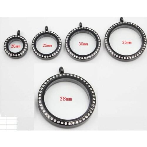 New Screw Stainless Steel Floating Locket Pendant With Rhinestone Living Memory Glass Locket Fathers Day Gift