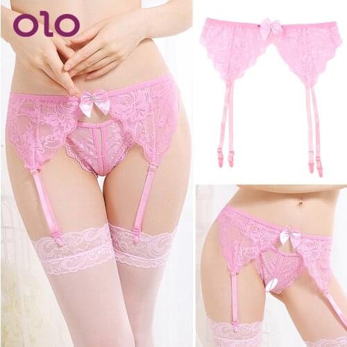 OLO Sexy Suspender Belt Erotic Lingerie Lace Wedding Garter Belts 4 Colors Ultra-thin Women Hot Sheer Garter Belt Stockings