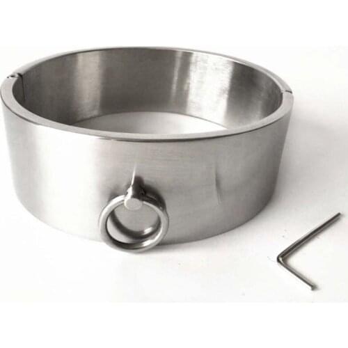 4cm High Stainless Steel Collars Neck Corset BDSM Bondage Slave Collar Adult Games Torture Restraints Sex Toys For Couples