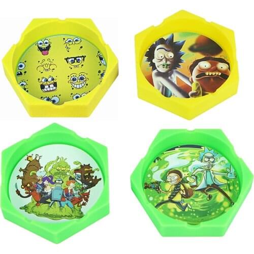 10/pcs Hexagon beautiful pattern printing ashtray Cigarette Ashtray for Indoor or Outdoor Use Smoking Gifts Home Office Decorati