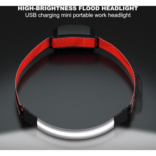 Portable Headlamp LED Headlamp Portable Comfortable to Wear ABS Plastic Durable Waterproof COB Headlight for Running