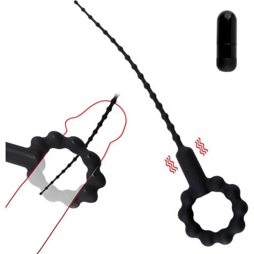 Penis Plug Urethral Vibrator Catheter Toys For Men Gay Silicone Vibrating Prostate Massager Adults Male Urethra Sound Dilator