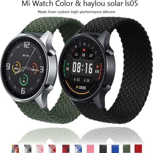20mm/22mm Strap for Xiaomi Mi Watch Color Band Nylon Braided solo loop bracelets Watchbands for xiaomi haylou Ls02 Wristbelts