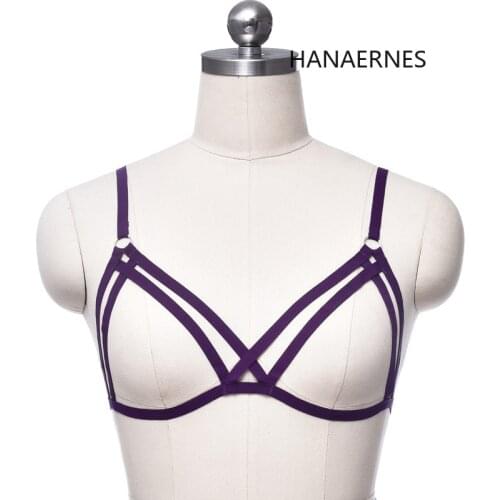 Sexy Multicolor Body Harness Cage Lingerie Harness Goth Bra 90s Cupless Goth Lingerie Women Body Harness Garter Belt Strap Bra