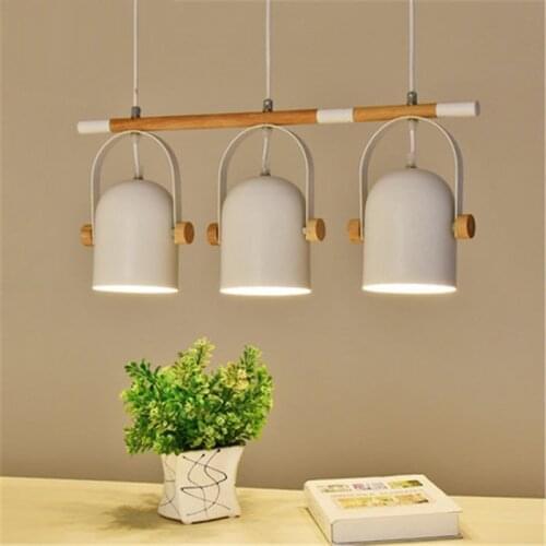 Modern wood iron Chandelier led light bulbs adjustable for Dining room Hall restaurant shop kitchen